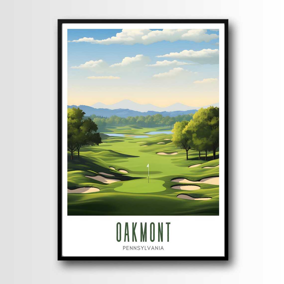 Oakmont Golf Course Travel Poster, Golf Gift