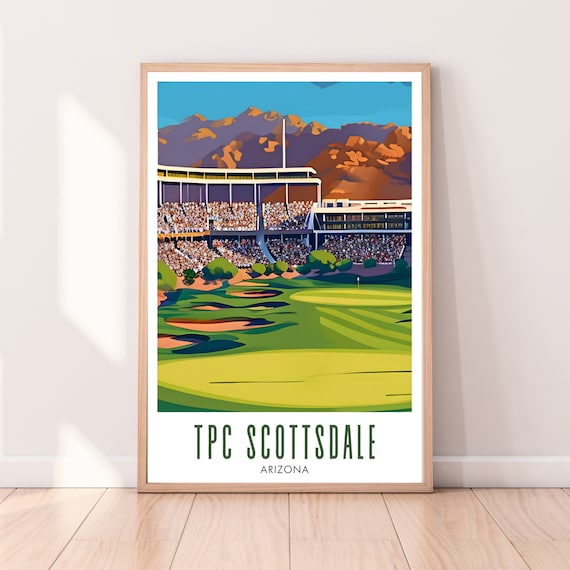 Tpc Scottsdale Poster Tpc Scottsdale Golf Course Tpc Scottsdale Print Golf Course Print Tpc Scottsdale Wall Art Gift