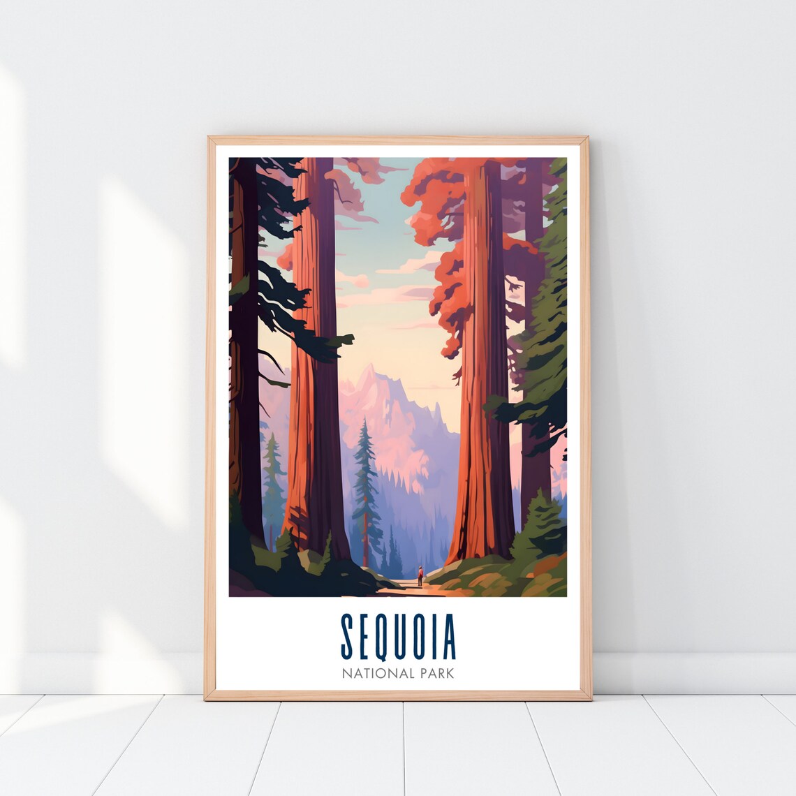Sequoia National Park Giant Redwood Forest Trail Vintage Travel Poster - Image 2