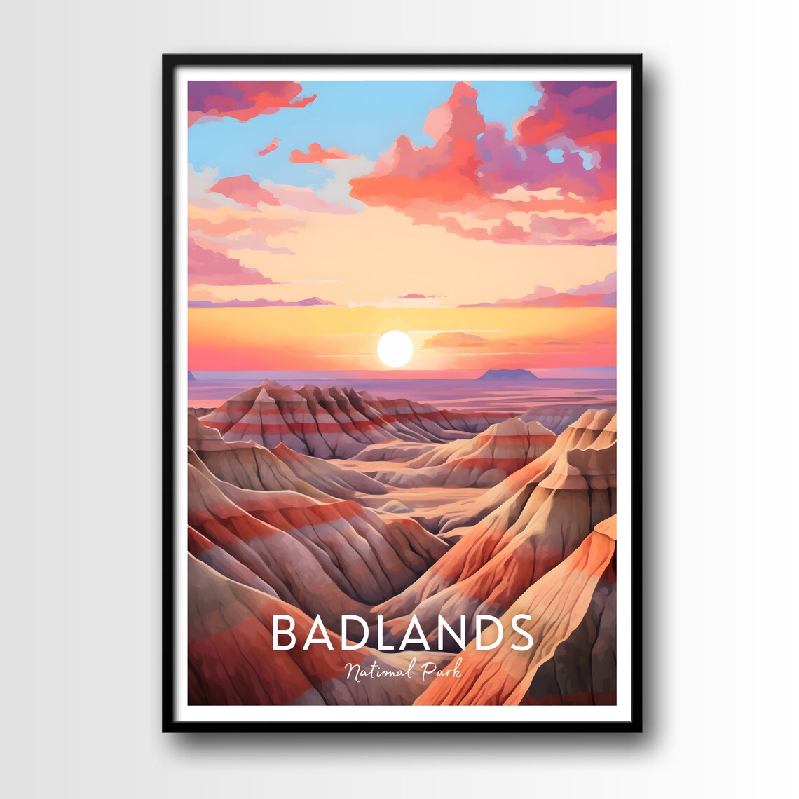 Badlands National Park Sunrise Canyon Vista Desert Travel Poster - Image 2