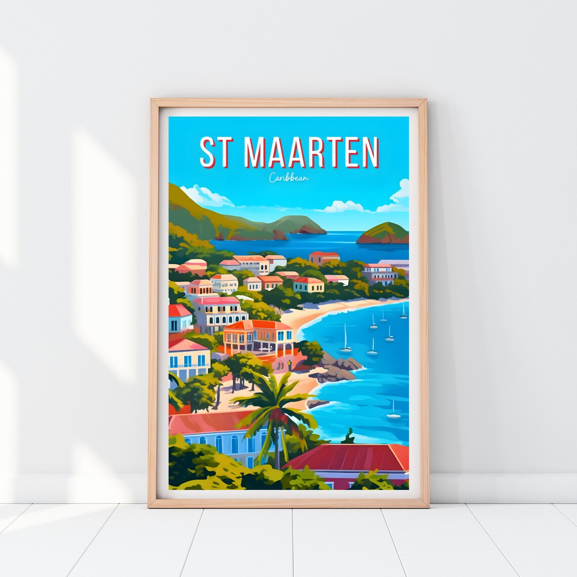 St Maarten Travel Poster, Caribbean Islands Art Print - Image 2