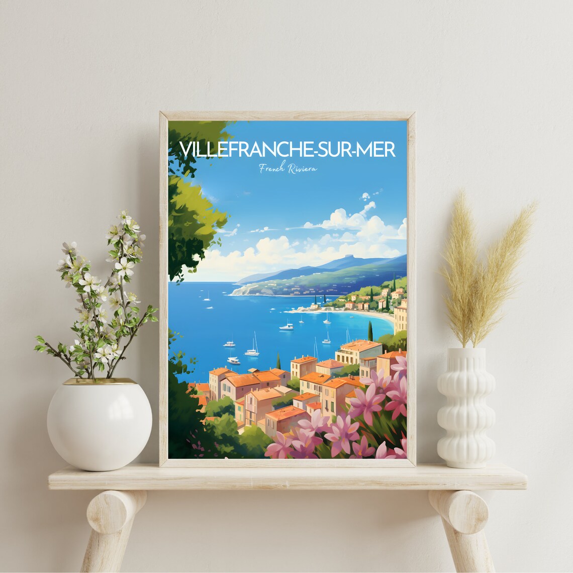 Villefranche Sur Mer French Riviera Bay Coastal Travel Poster - Image 2