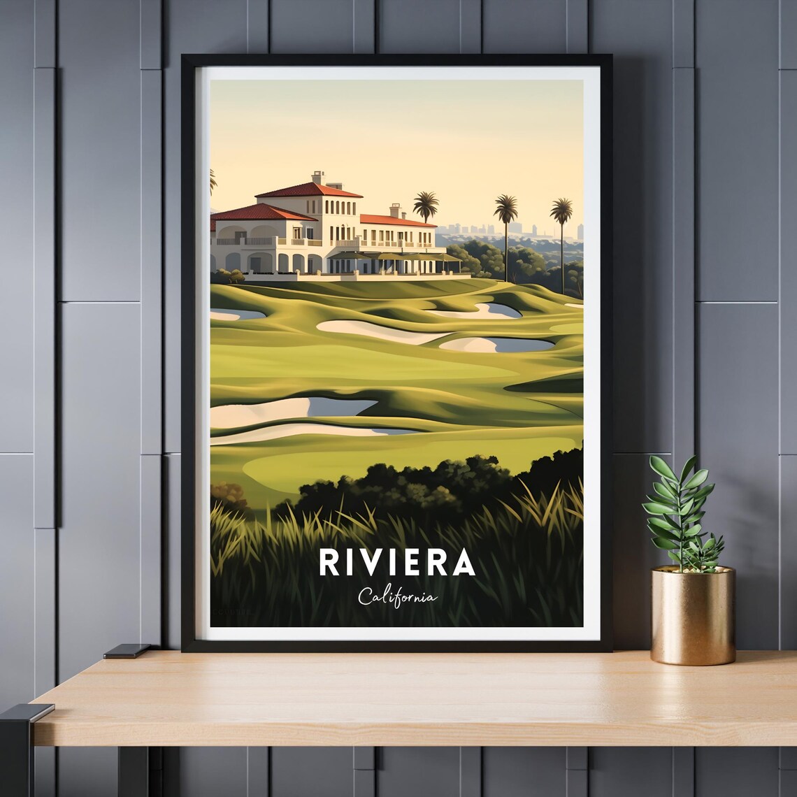 Riviera California Golf Course Clubhouse Vintage Travel Poster - Image 2