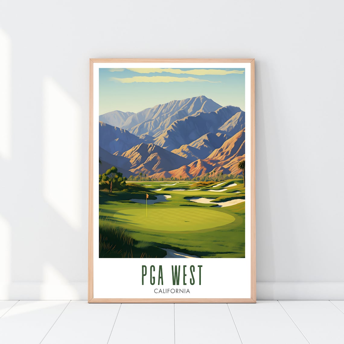 PGA West Golf Course California Mountains Desert Green Travel Poster - Image 2