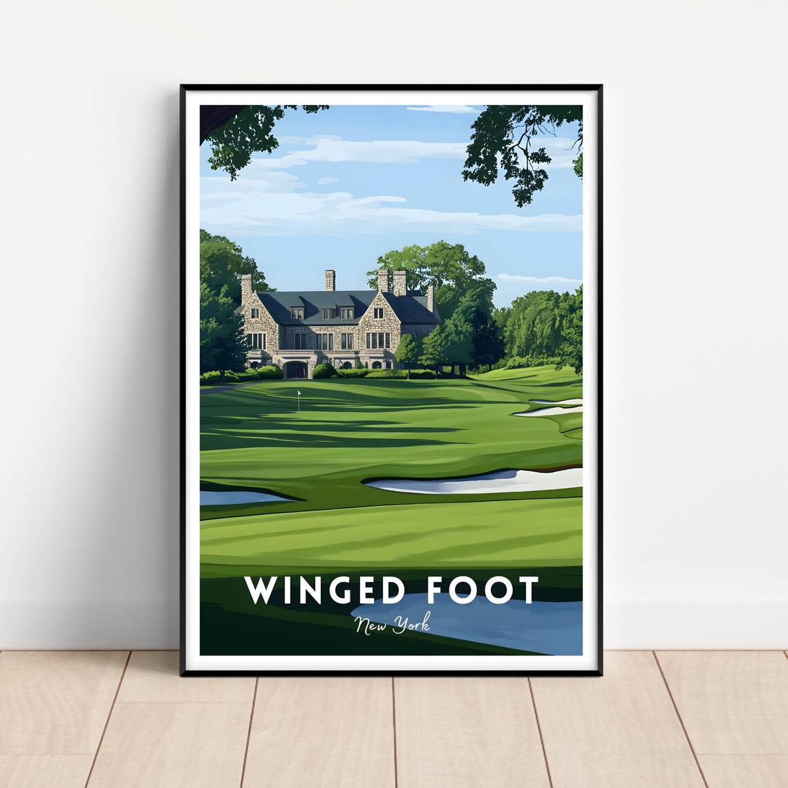 Winged Foot Golf Club Poster, Golf Course Art Print