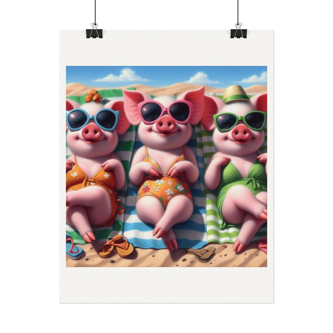 Pig Wall Art Print Poster Pig Wall Art Print Farm Animal Gift Funny Pig Poster Art Poster Funny Print Poster Animal Lover Poster - Image 2