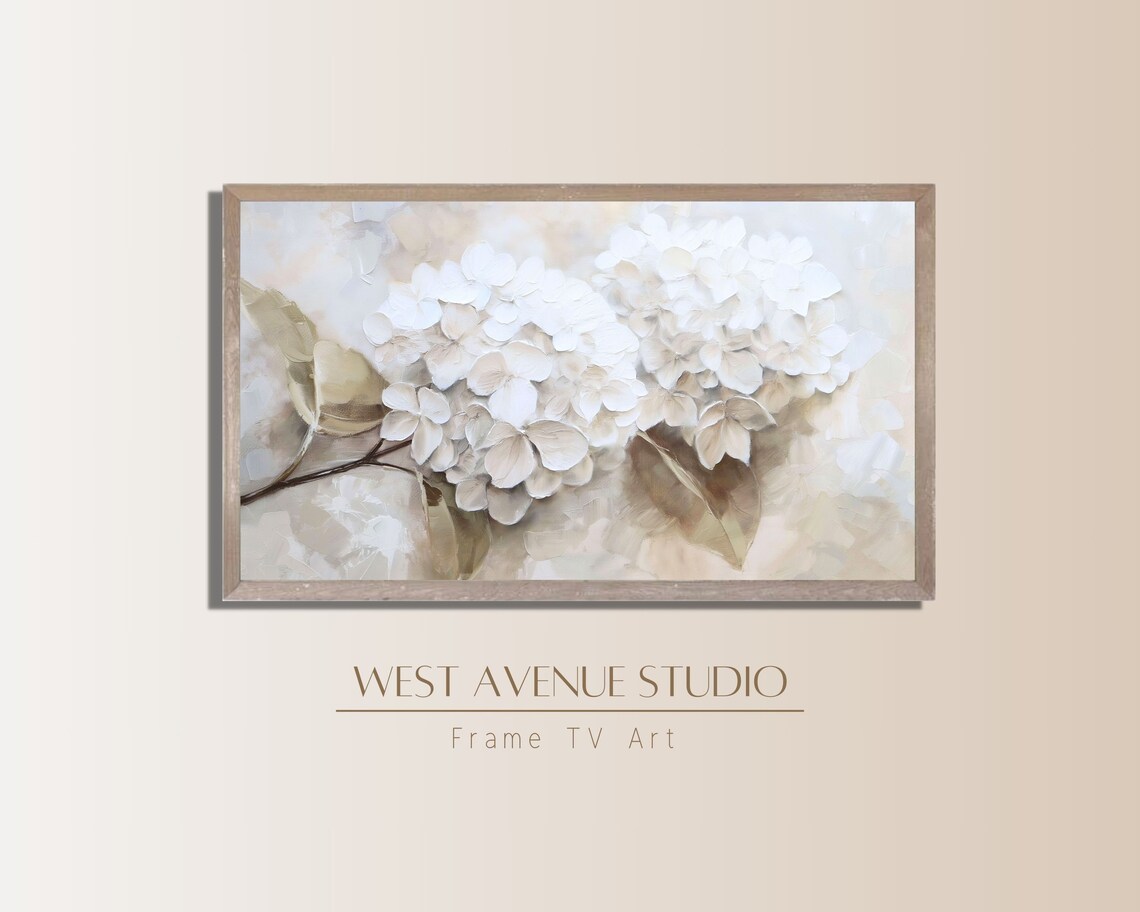 Spring Hydrangea Floral Painting, Farmhouse Art Print - Image 2
