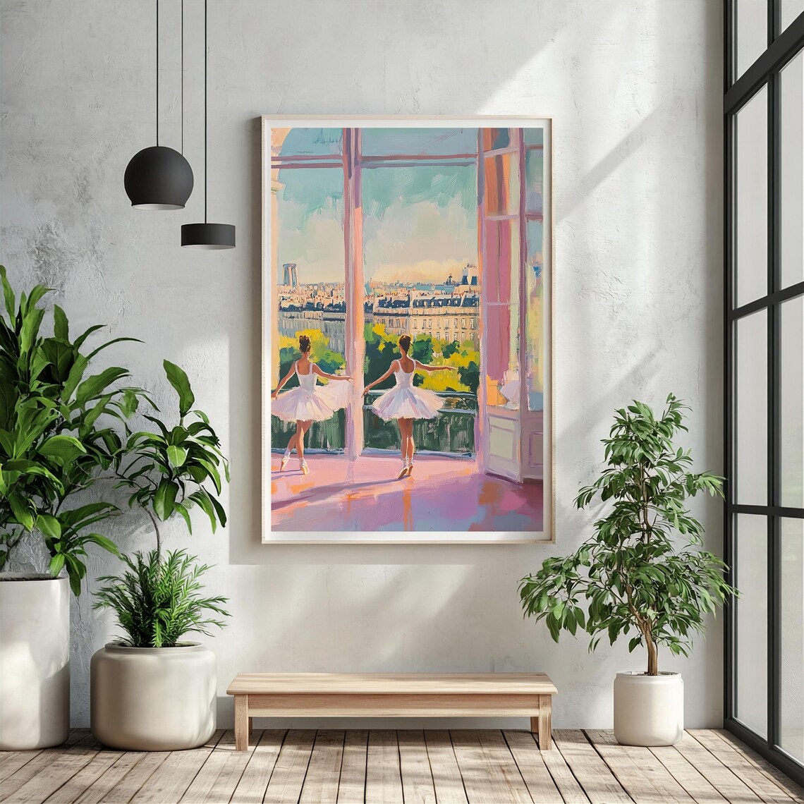 Ballerina Paris Cityscape, Ballet Dancer Art Print - Image 2