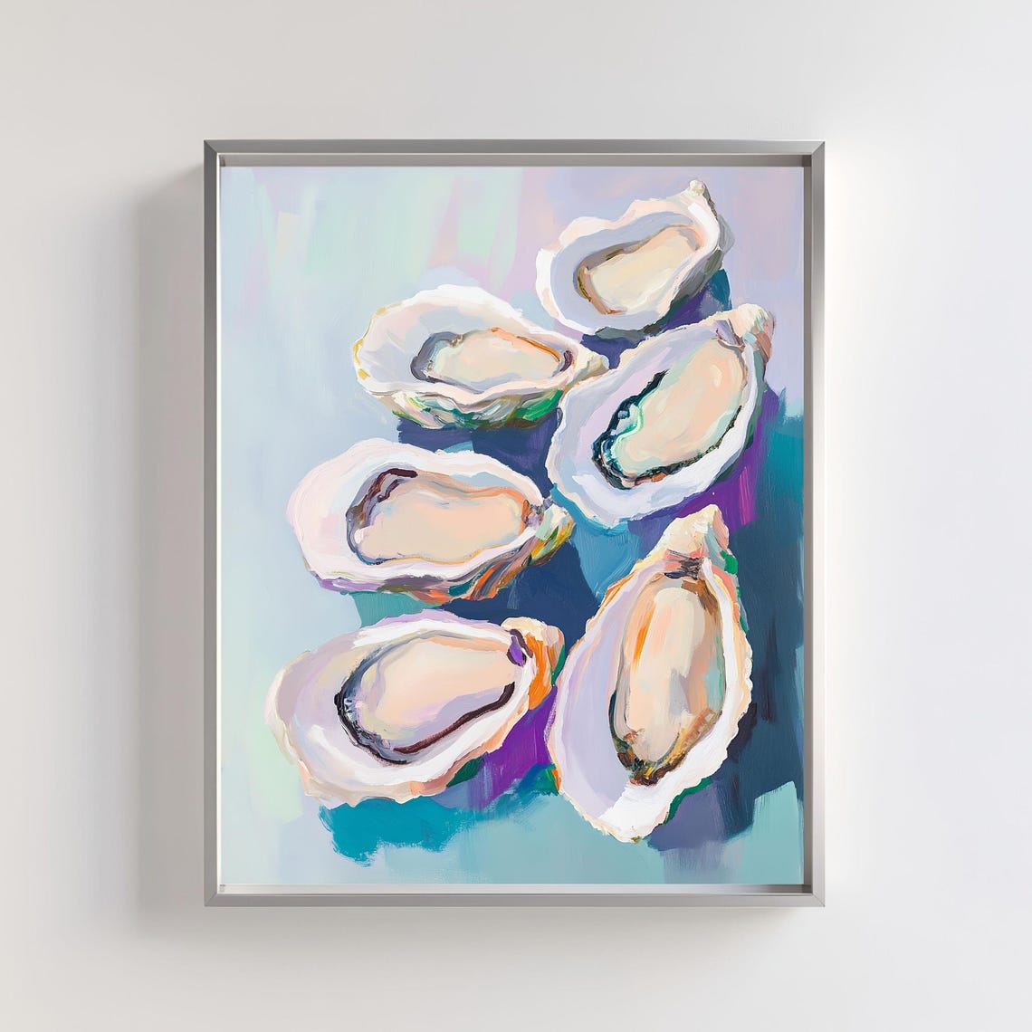 Abstract Oyster Art Print, Minimalist Coastal Decor