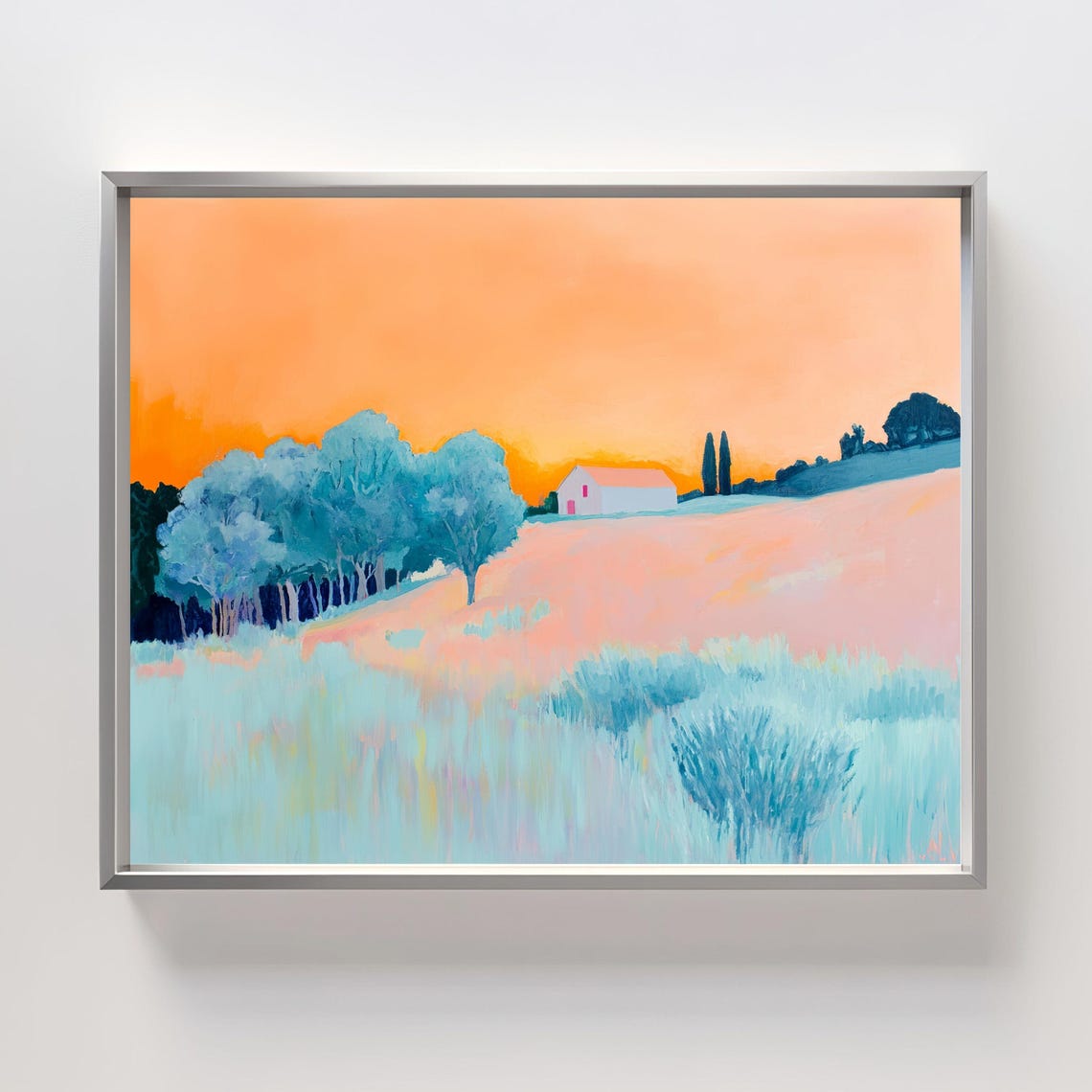 Winter Sunset Rural Landscape Art Print, Coquette Room - Image 5