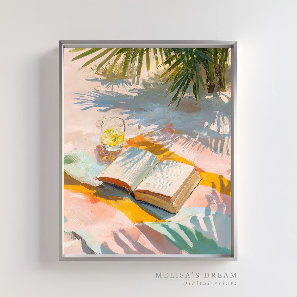 Beach Book Art Print, Tropical Summer Decor