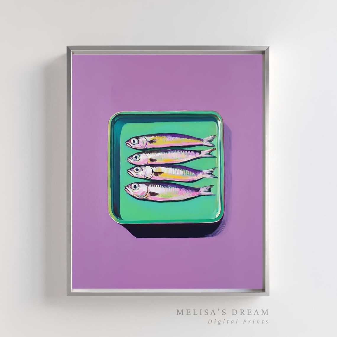 Colorful Fish Pop Tray Poster, Kitchen Seafood Decor