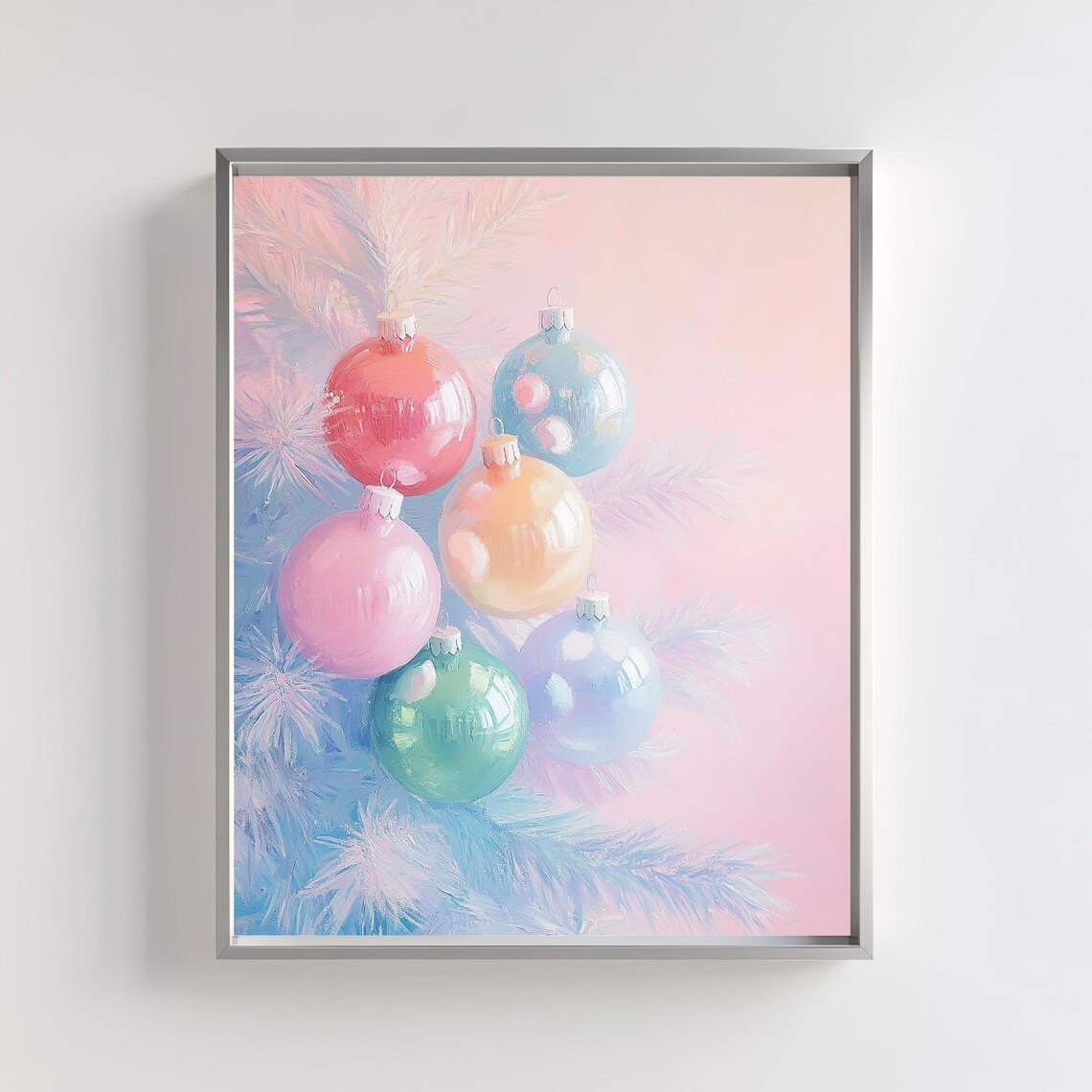 Pastel Christmas Ornament, Festive Holiday Baubles