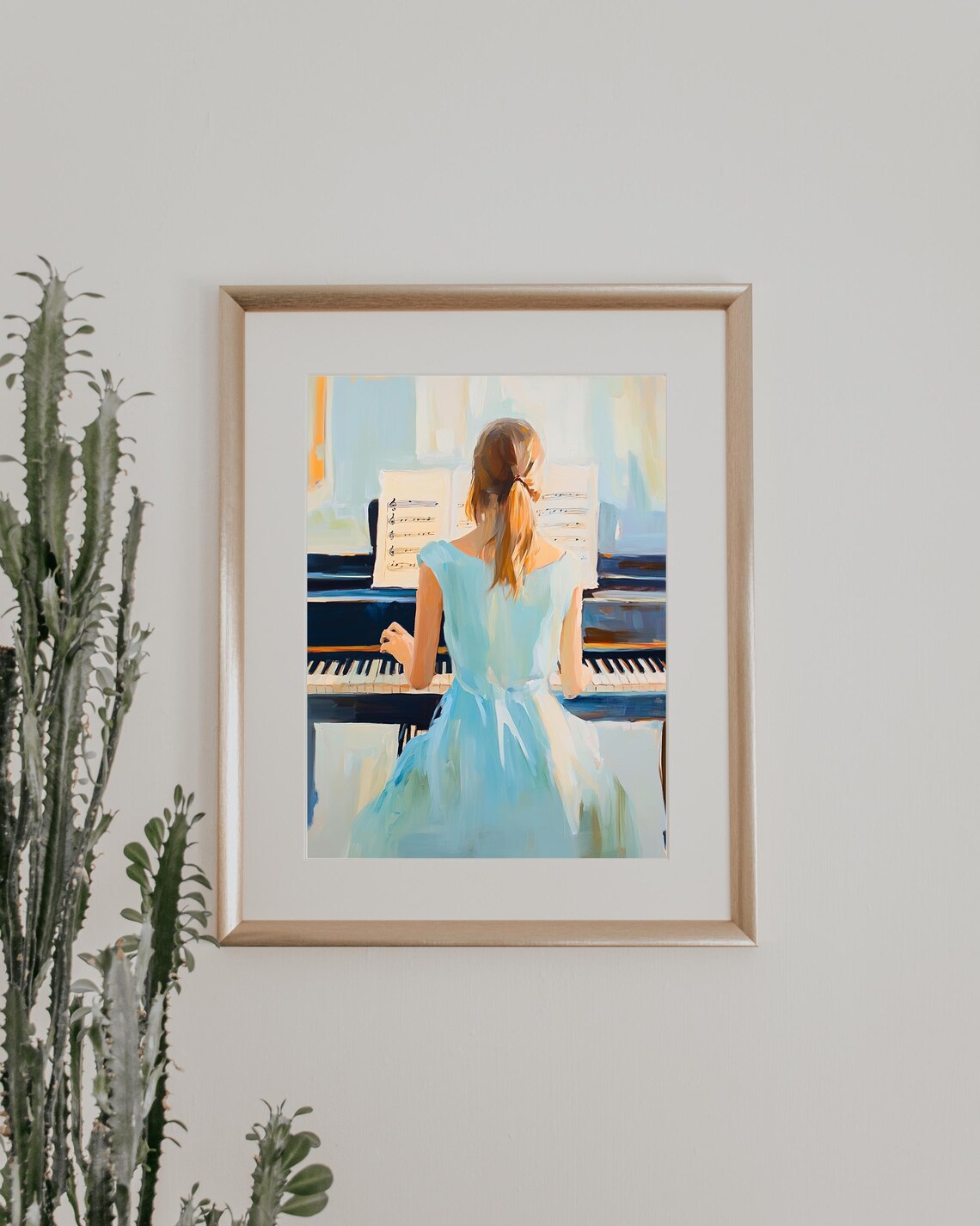 Elegant Piano Art Decor, Woman Playing Piano Portrait - Image 5