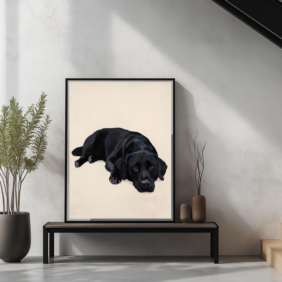 Black Labrador Wall Art Print, Minimalist Dog Portrait - Image 2