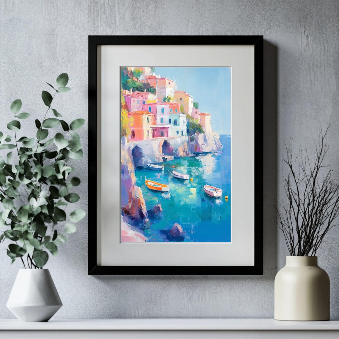 Mediterranean Coastal Travel Poster, Amalfi Coast - Image 3