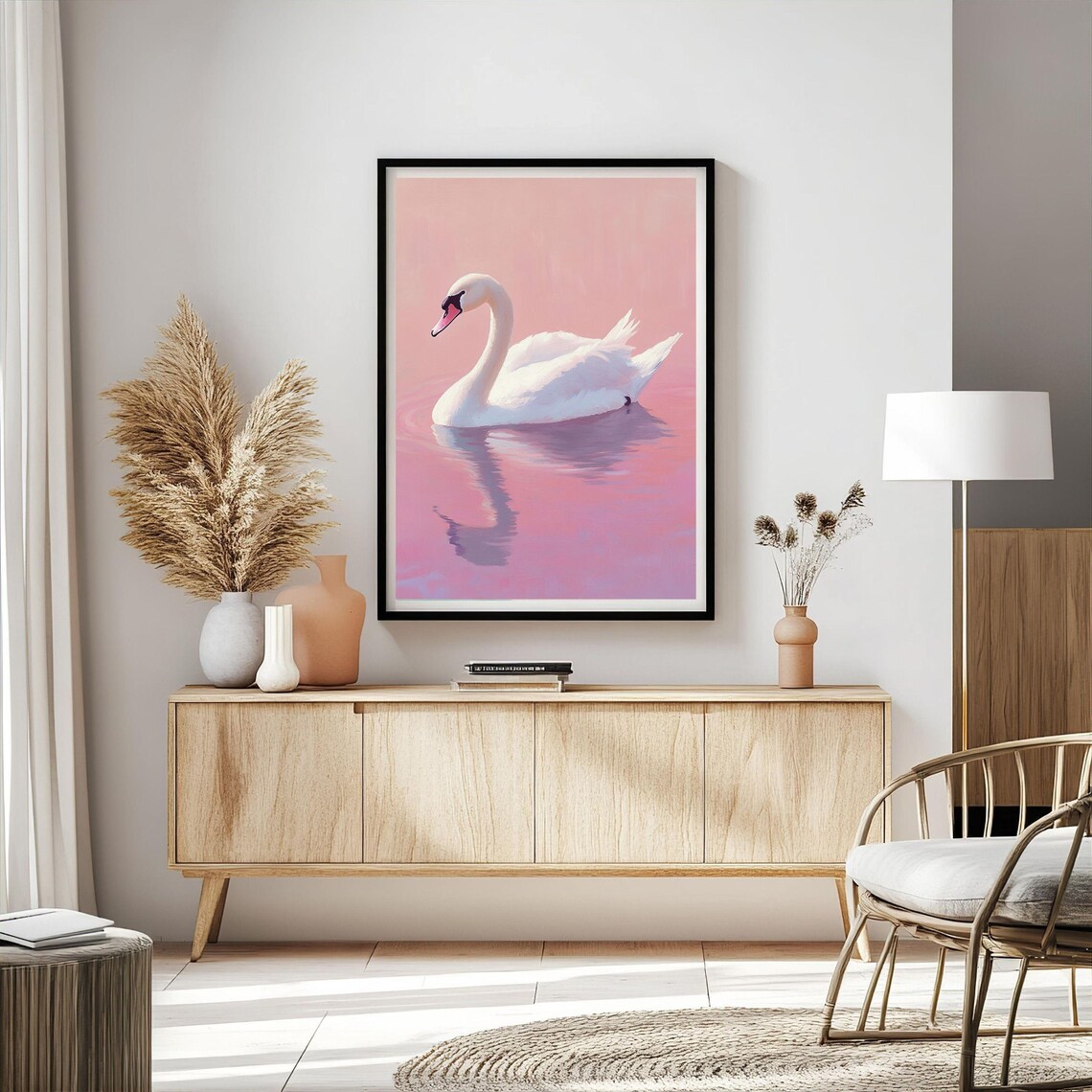 Blush Pink Swan Nursery Art Print, Balletcore Poster - Image 5