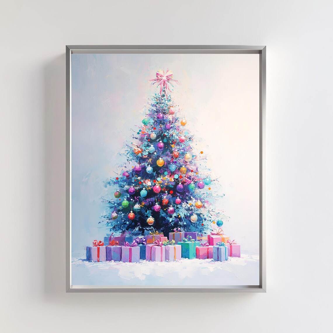 Colorful Christmas Tree, Festive Holiday Decor