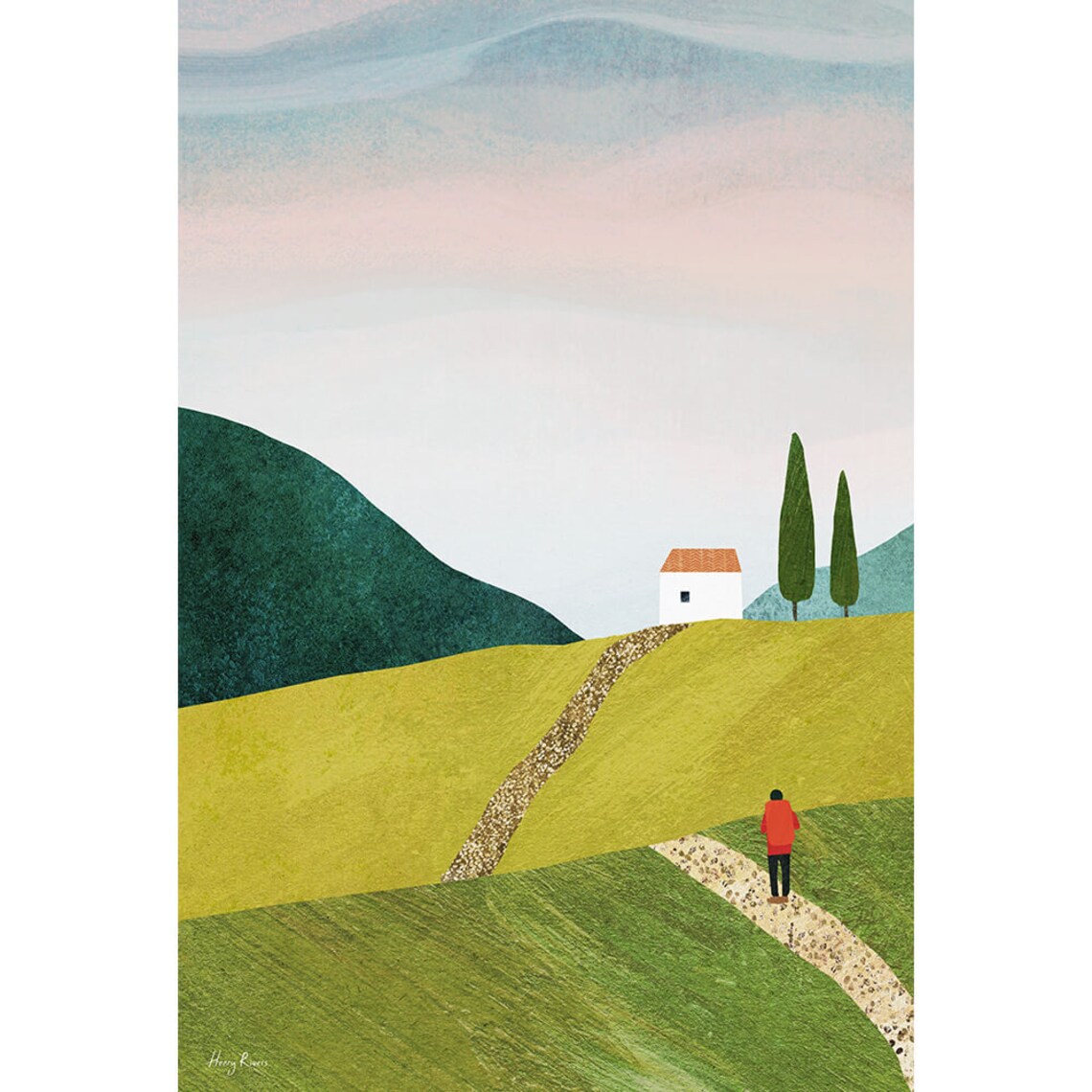 Hiking Print by Henry Rivers, Mountain Travel Poster - Image 3