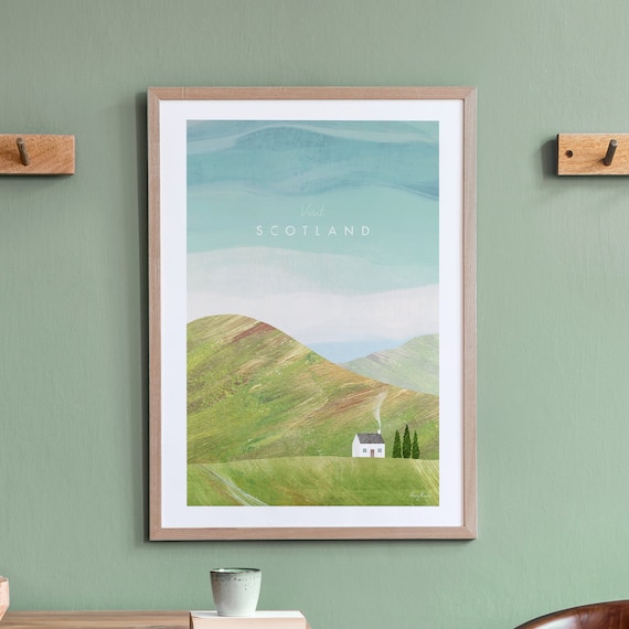 Scotland Travel Poster, Henry Rivers Landscape Print