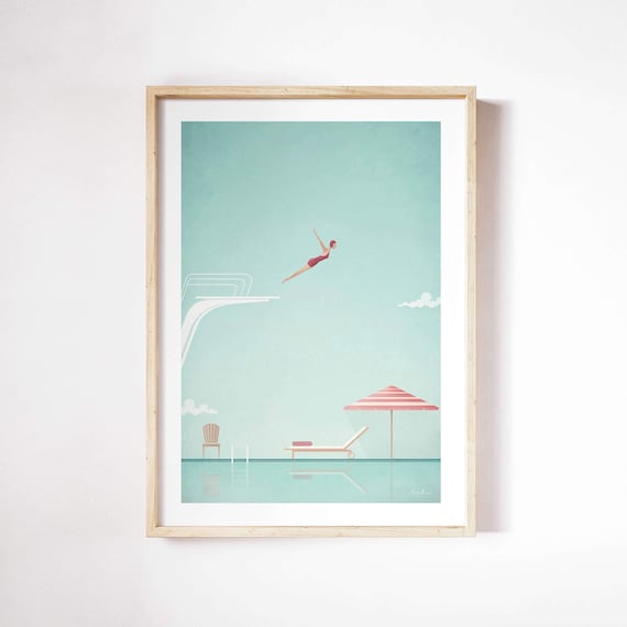 Henry Rivers Swimming Pool II Poster Print