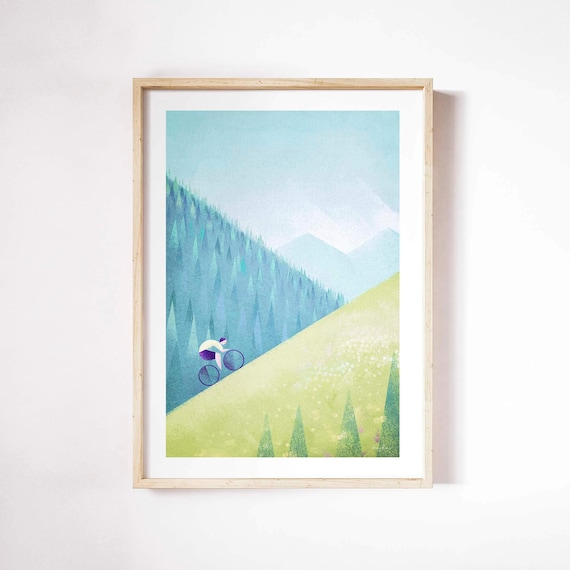 Cycling Print by Henry Rivers, Bike Wall Art