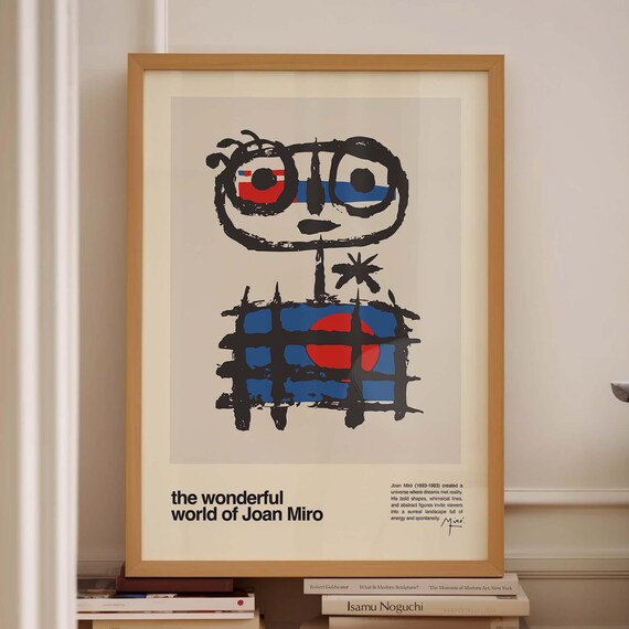 The Wonderful World of Joan Miro Abstract Face Surrealist Poster