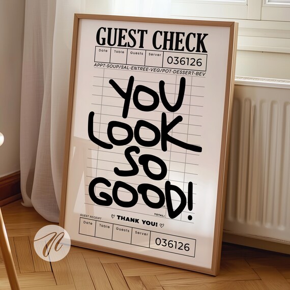 Guest Check Retro Neutral Bar Cart Art Print