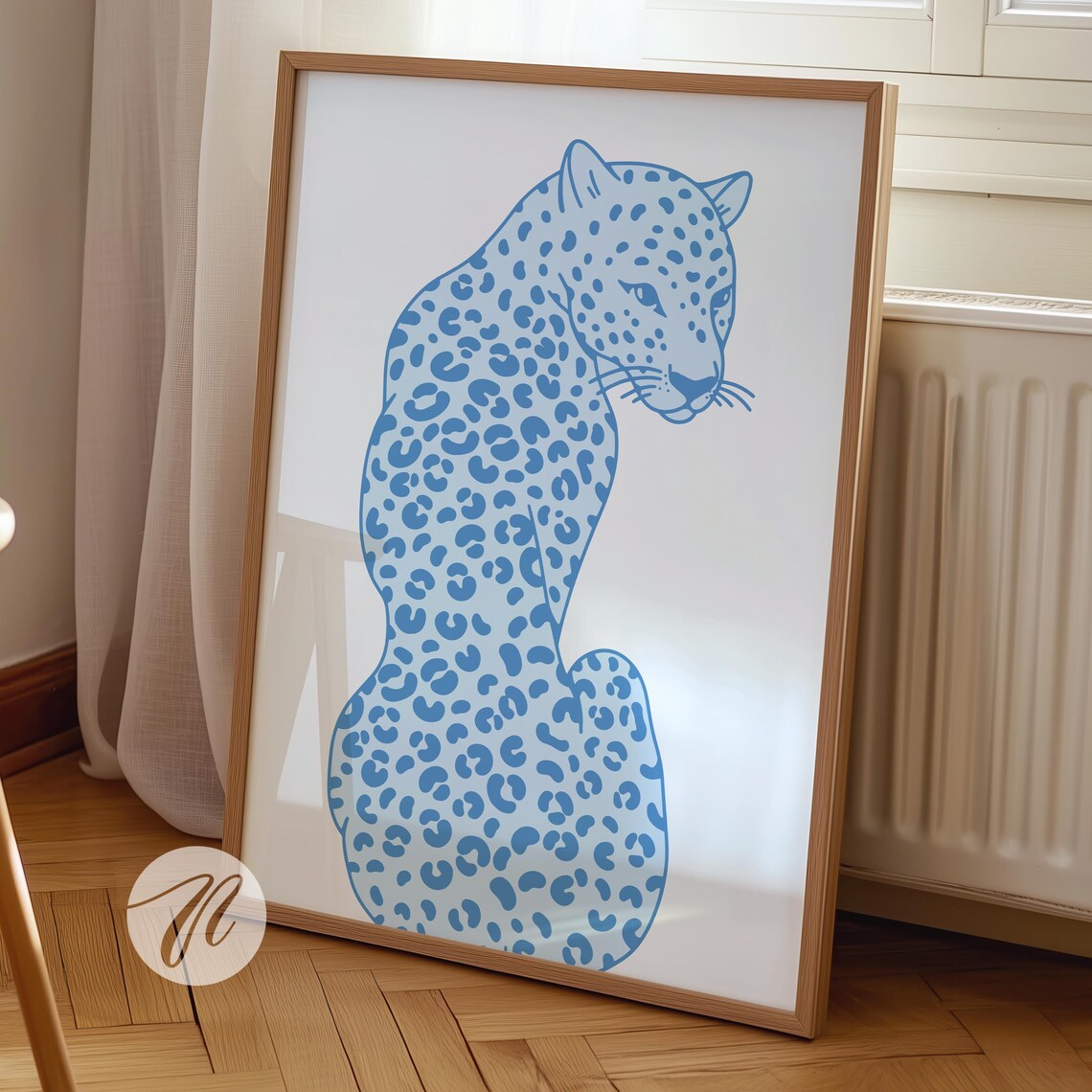 Cheetah Prints Blue Coastal Preppy Art Print