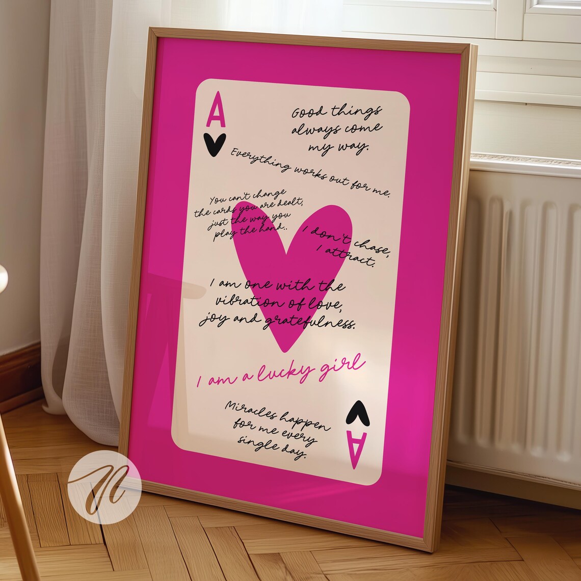 Lucky Girl Syndrome Ace Of Hearts Poster, Retro Bar Decor