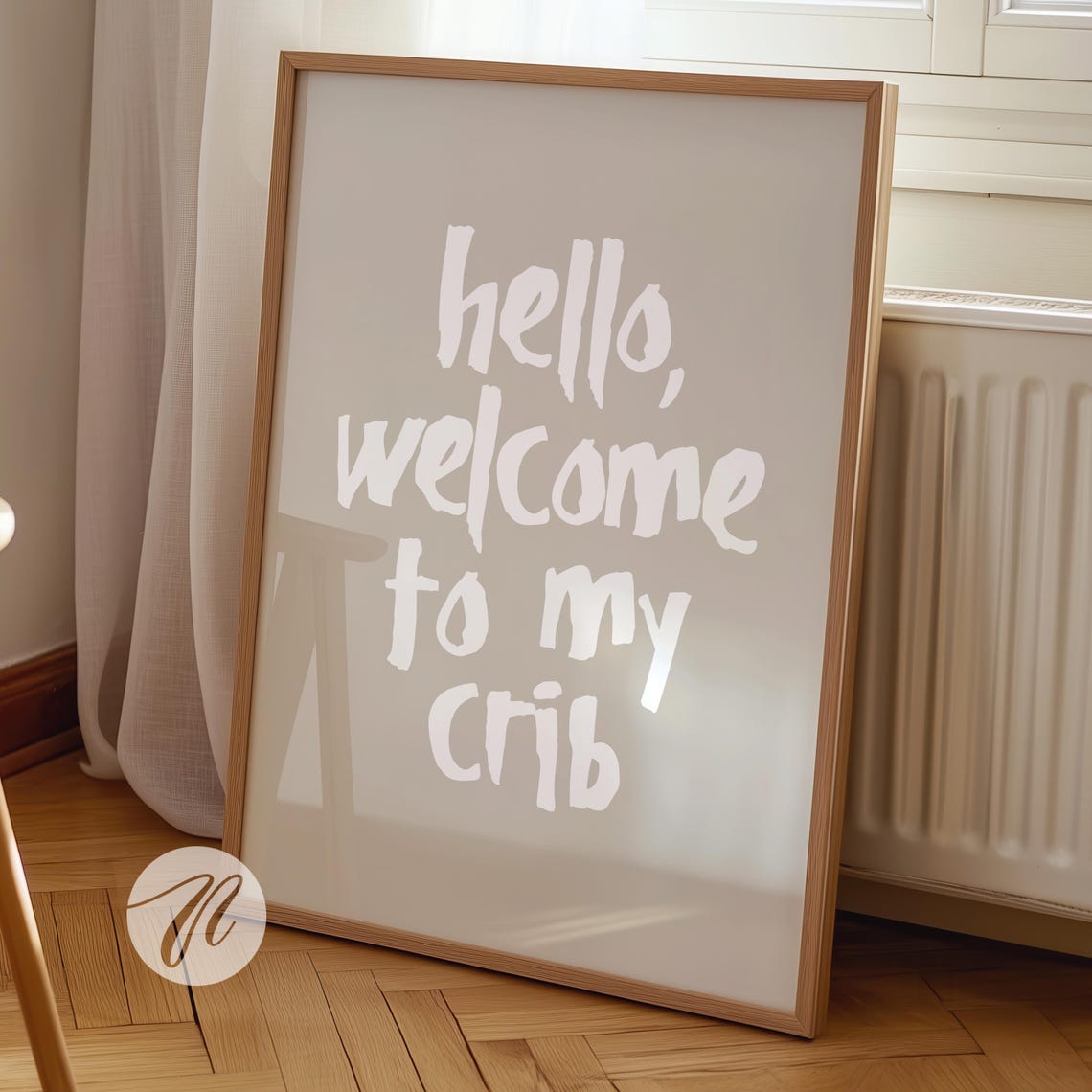 Hello Welcome To My Crib Playful Hand Lettered Typography Poster