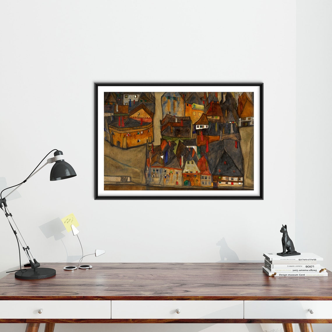 Egon Schiele The Small City II 1913 Expressionist Townscape Poster - Image 4