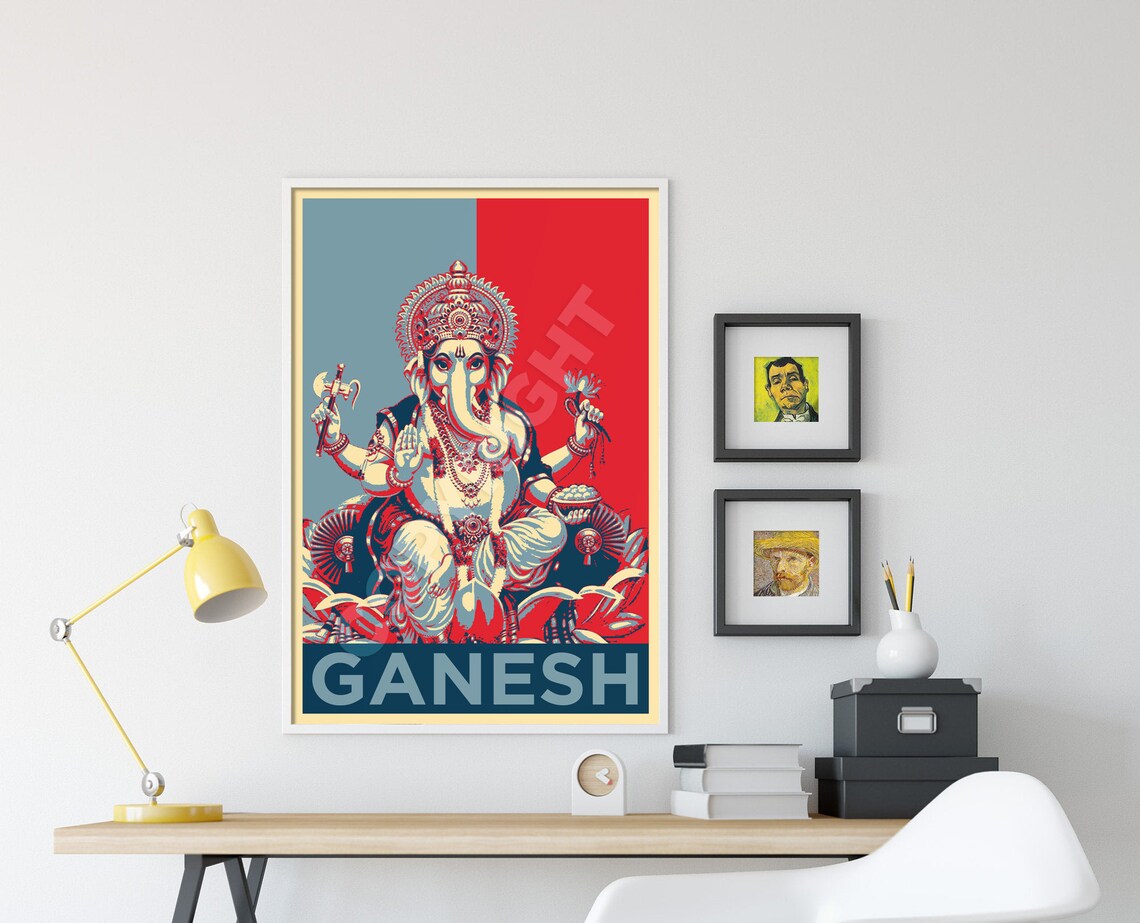 Ganesh Art Print, Hindu Spirituality Wall Decor - Image 4