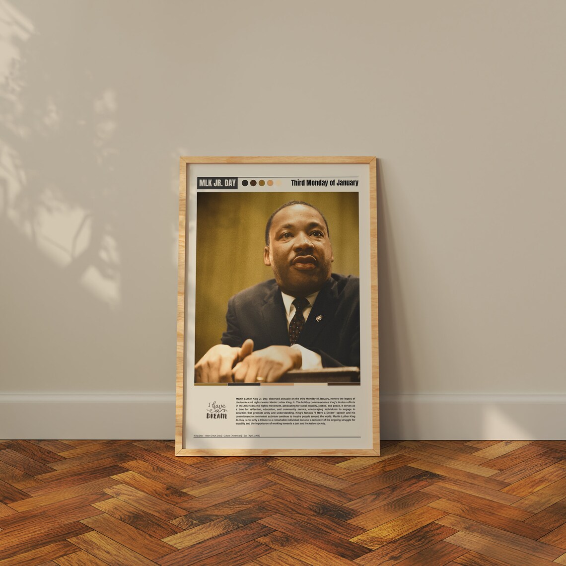 MLK Jr Day I Have a Dream Martin Luther King Jr Portrait Poster - Image 3