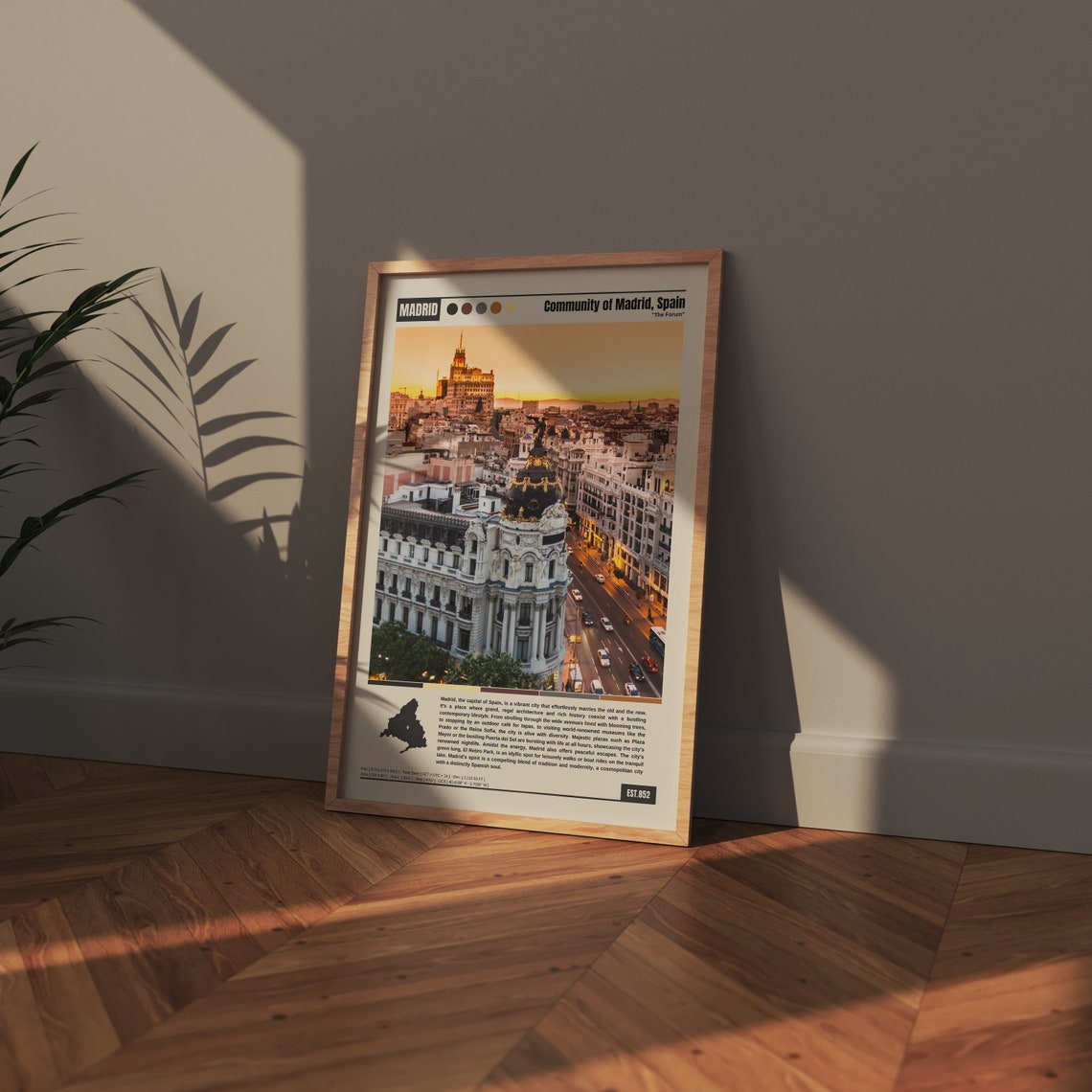 Madrid Spain Metropolis Building Gran Via Sunset Cityscape Poster - Image 2