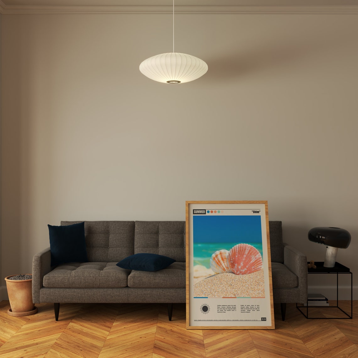 Summer Shine Season Scallop Shells on Sand Turquoise Sea Poster - Image 5