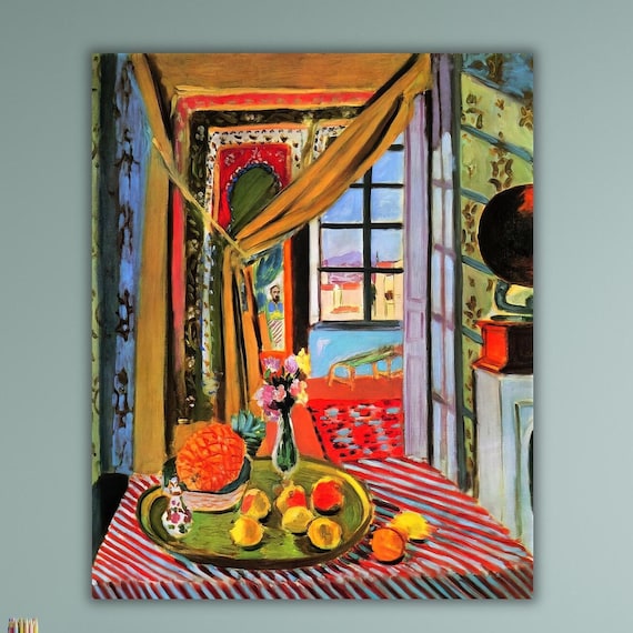 Henri Matisse Colorful Interior Fruit Window Fauvist Art Poster