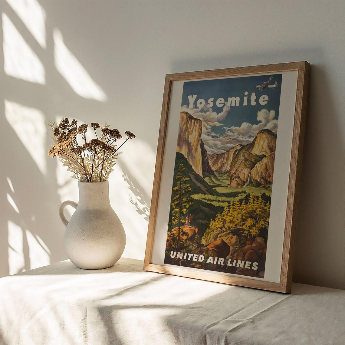 Yosemite Poster Instant Print Locally California Yosemite United Air Lines Travel Poster National Park Home Wall Decor Gifts - Image 2