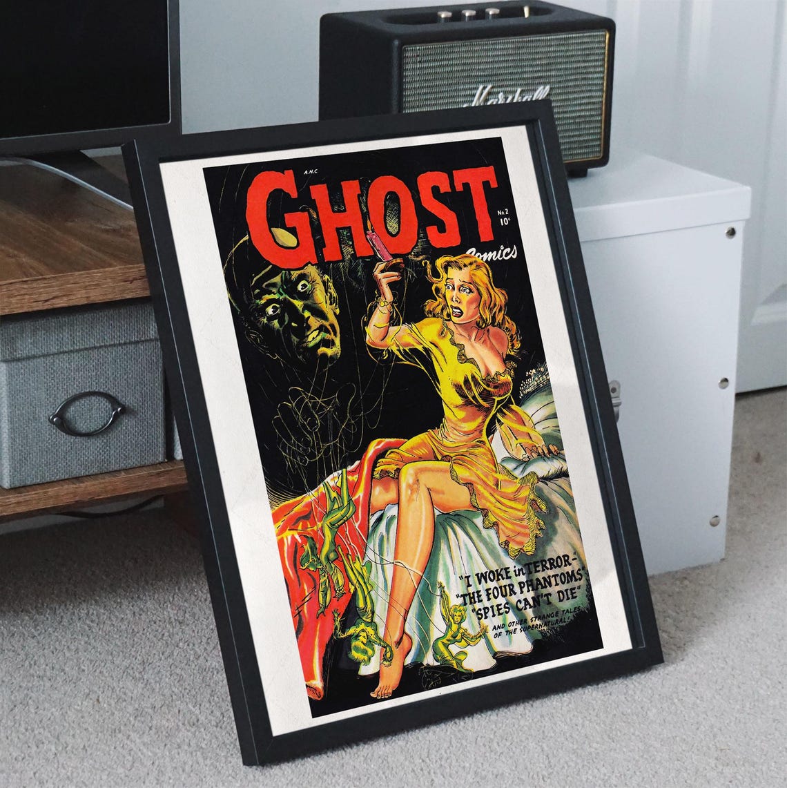 Ghost Comics No 2 Cover Horror Comic I Woke In Terror Vintage Poster - Image 4