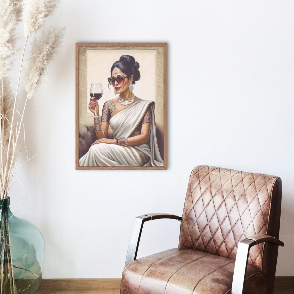 Indian Woman Wall Art, Ethnic Traditional Art - Image 3