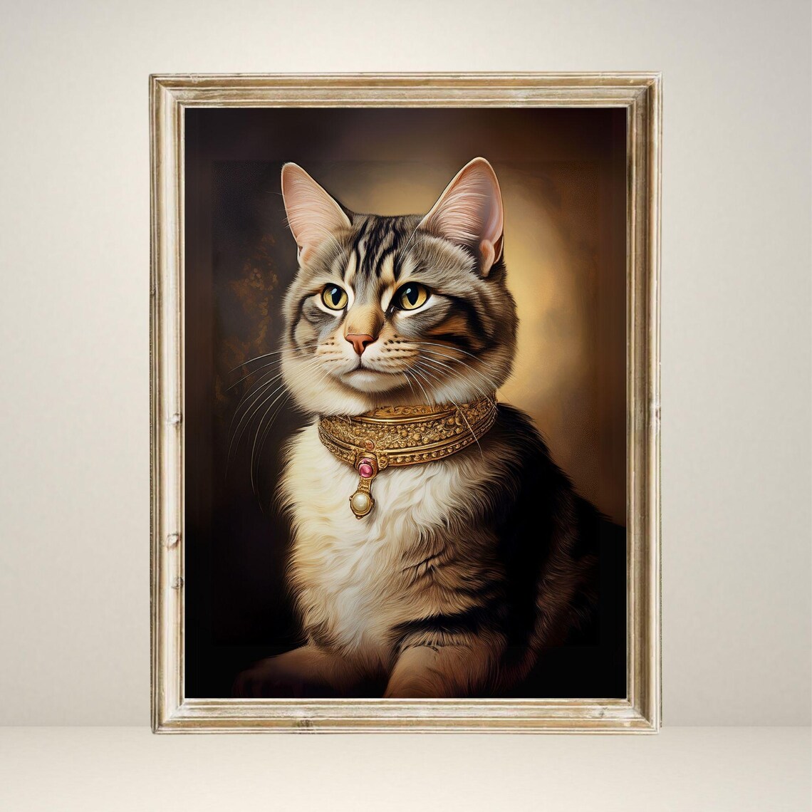 Vintage Portrait Cat, Nursery Animal Decor - Image 2