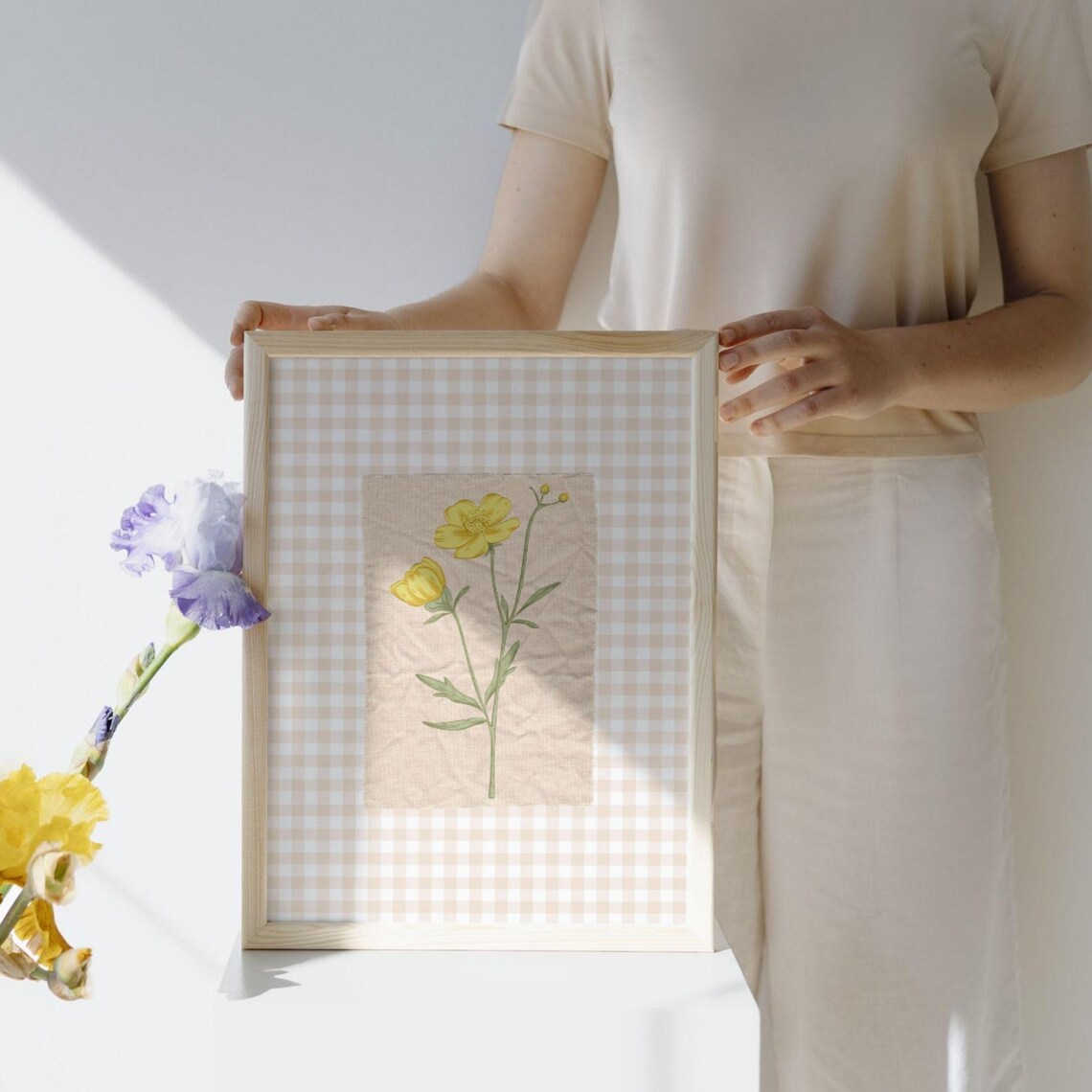 Vintage Yellow Floral Illustration, Botanical Decor - Image 5