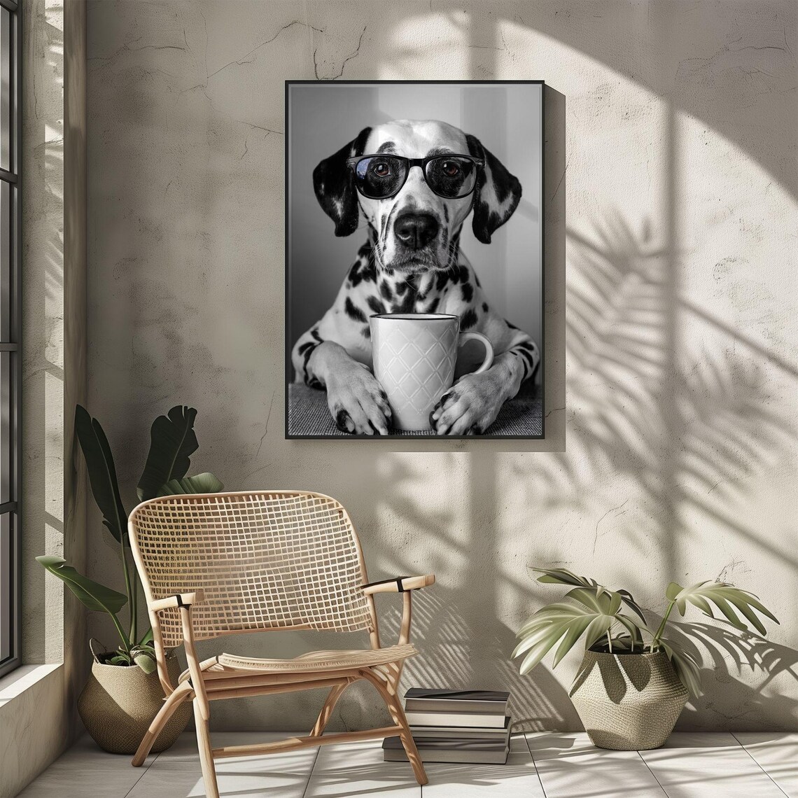Dalmatian Dog Drinking Coffee, Funny Kitchen Art Print - Image 5