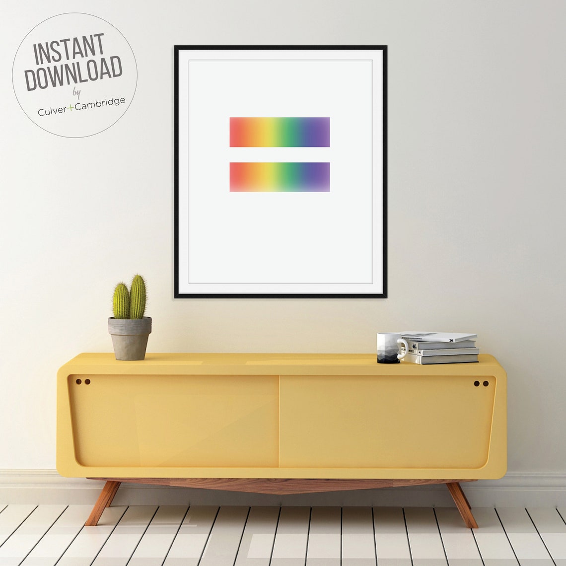 Rainbow Equals Sign Equality LGBTQ Pride Symbol Minimalist Poster - Image 2