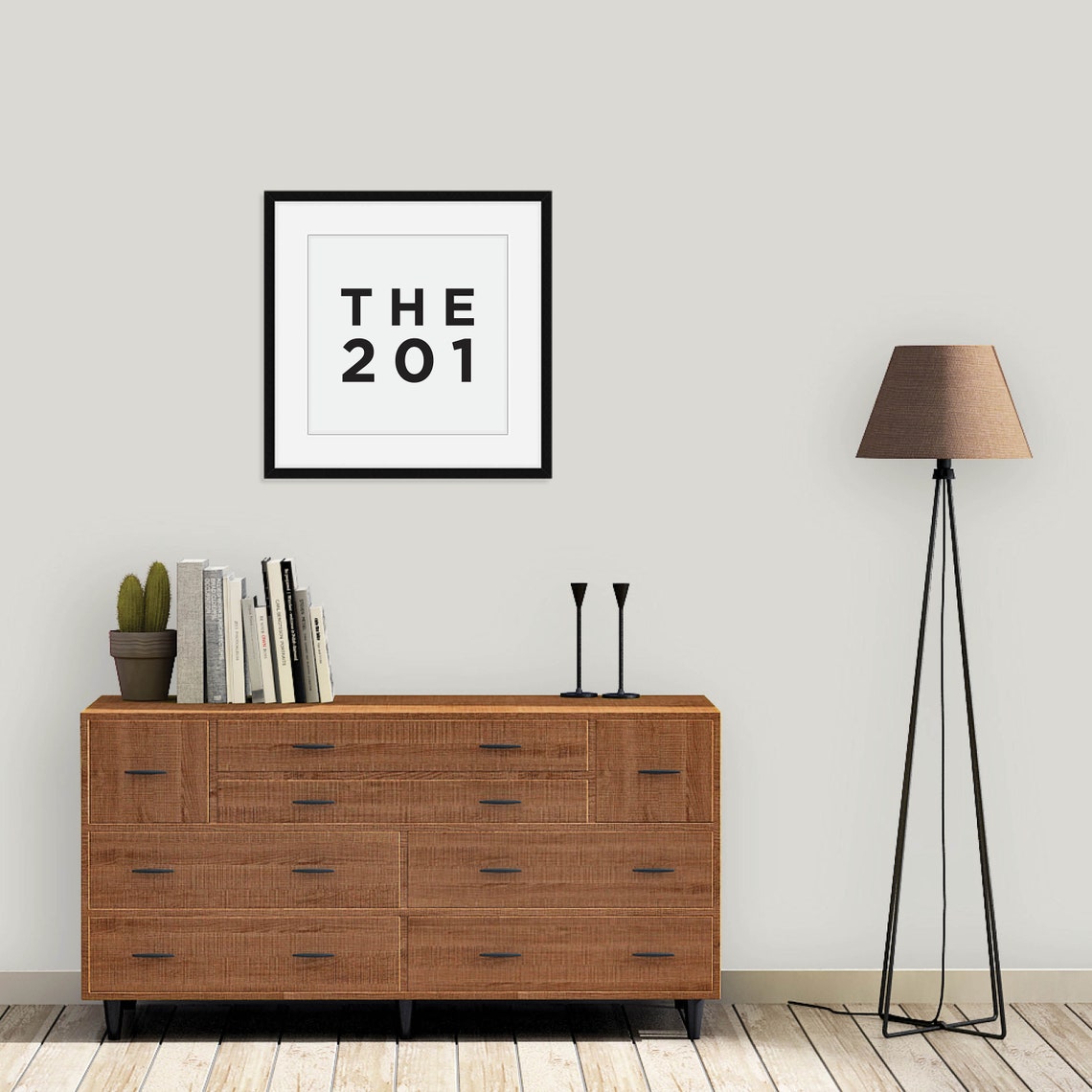 Bold Area Code Typography Black White Minimalist Gallery Set Print - Image 2