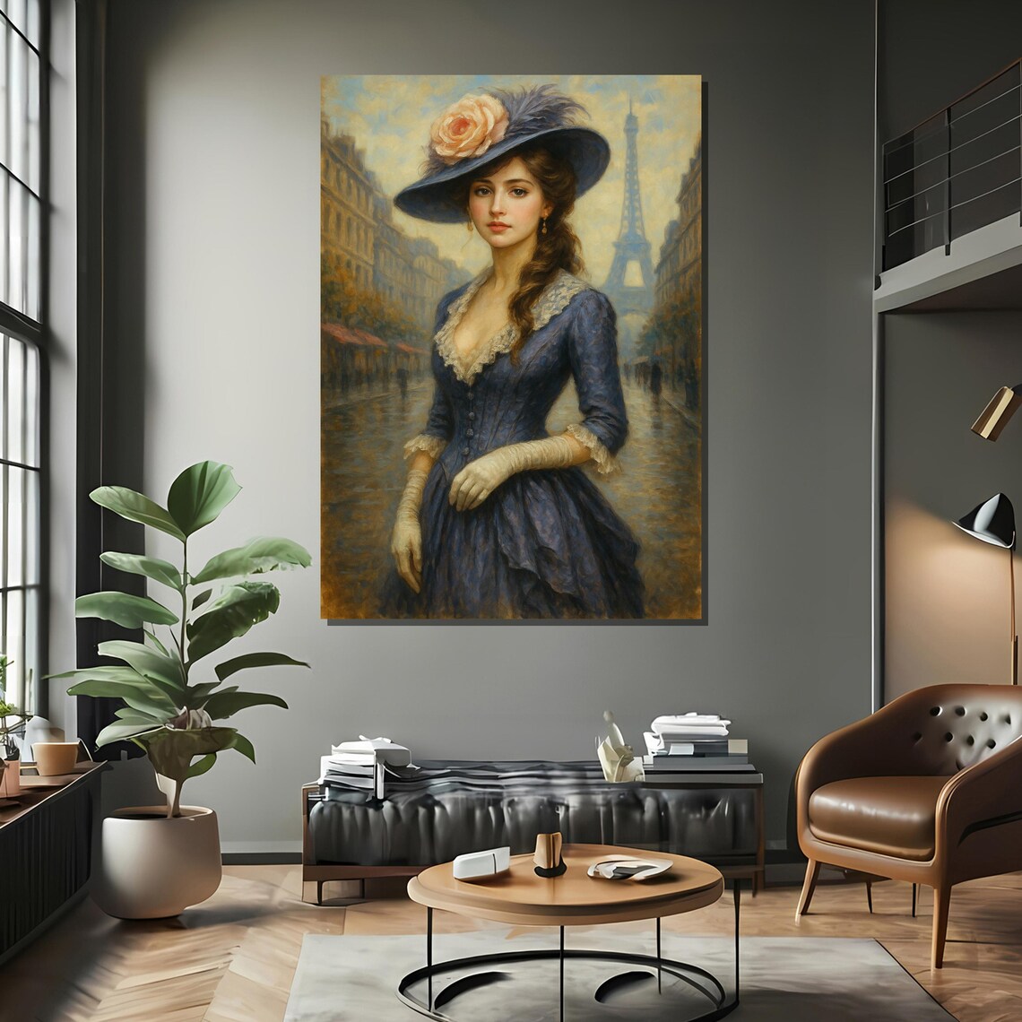 Parisian Lady With Rose Hat Art Print - Image 2