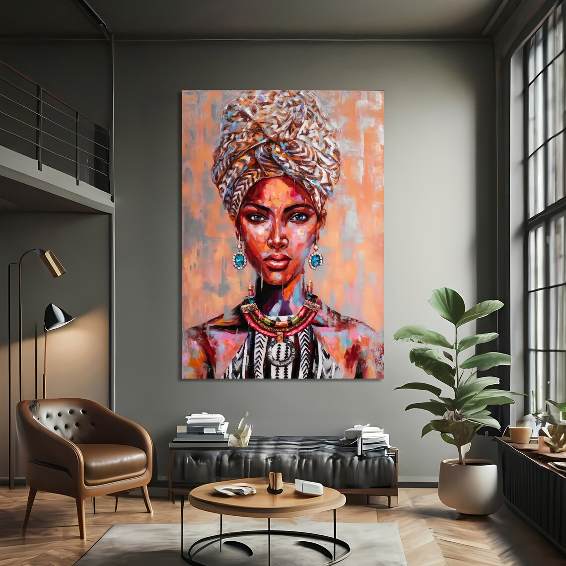 African Woman Art, Cultural Portrait - Image 3