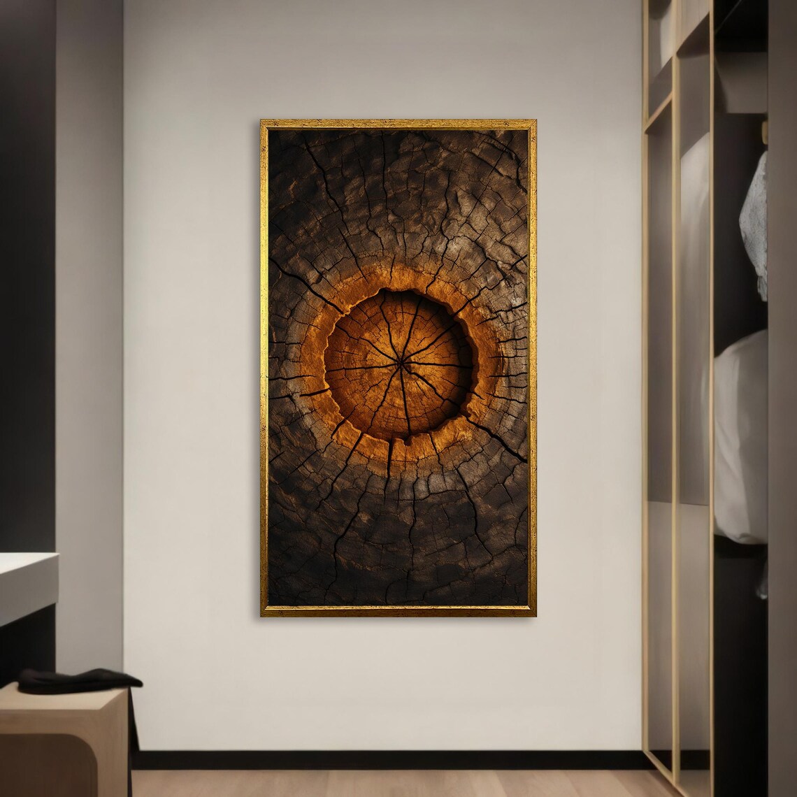 Wood Grain Texture Print, Rustic Tree Ring Artwork - Image 3