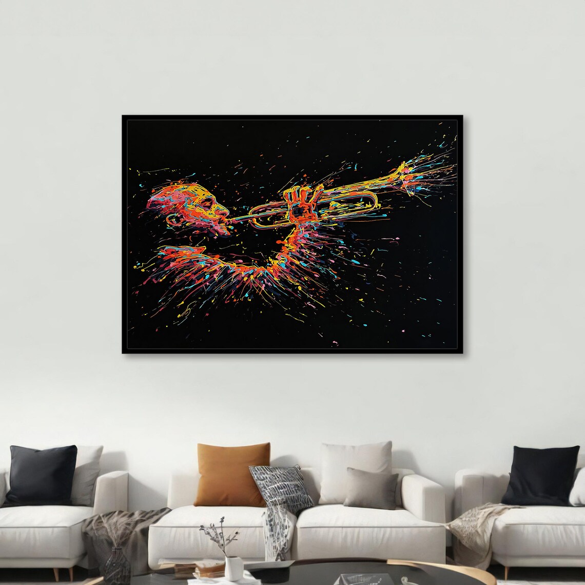 Jazz Musician Trumpet Player, Modern Music Decor - Image 4