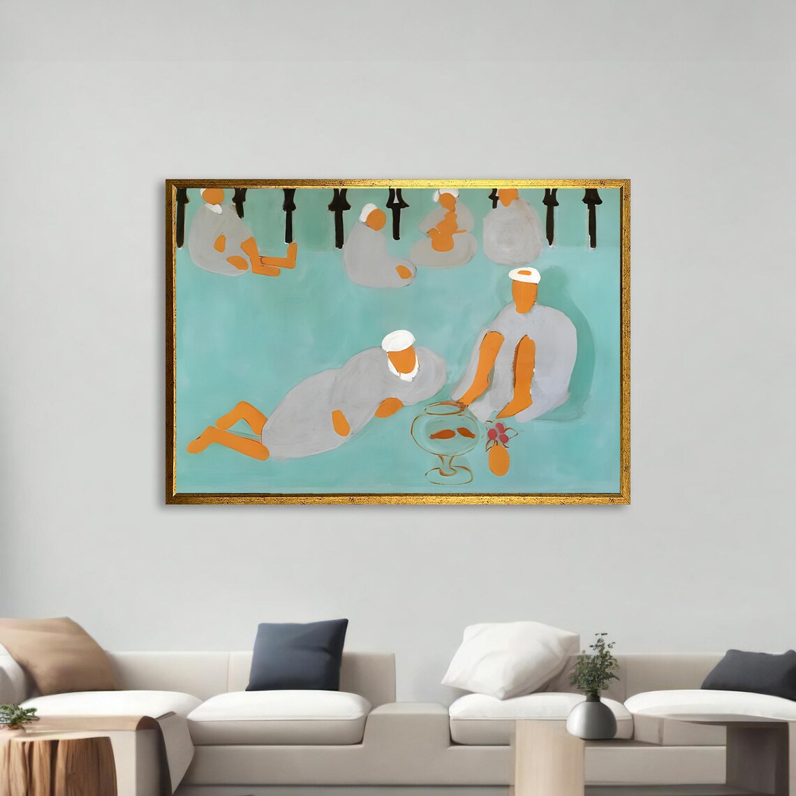 Abstract Serenity In The Bathhouse, Etel Adnan Inspired - Image 2